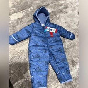 Carter's Blue Snowsuit with Fun Patterns-Brand new!